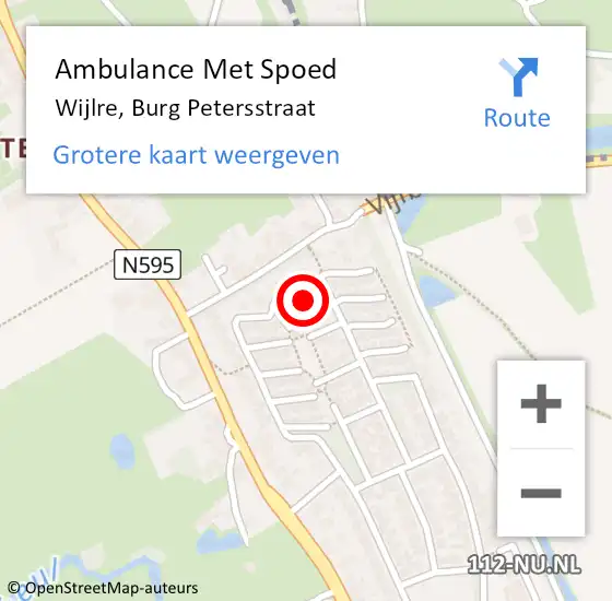 Locatie op kaart van de 112 melding: Ambulance Met Spoed Naar Wijlre, Burg Petersstraat op 24 januari 2015 09:47