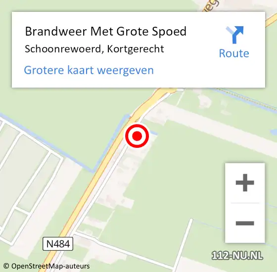 Locatie op kaart van de 112 melding: Brandweer Met Grote Spoed Naar Schoonrewoerd, Kortgerecht op 24 januari 2015 10:18