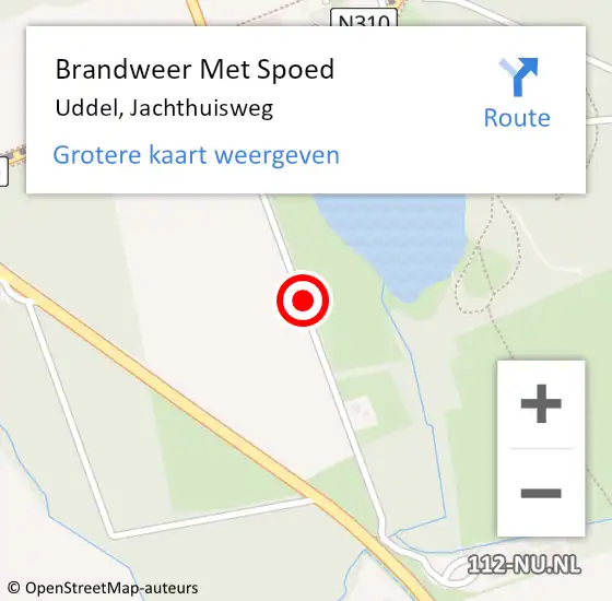 Locatie op kaart van de 112 melding: Brandweer Met Spoed Naar Uddel, Jachthuisweg op 28 oktober 2013 11:45