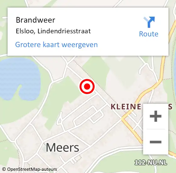 Locatie op kaart van de 112 melding: Brandweer Elsloo, Lindendriesstraat op 24 januari 2015 11:48