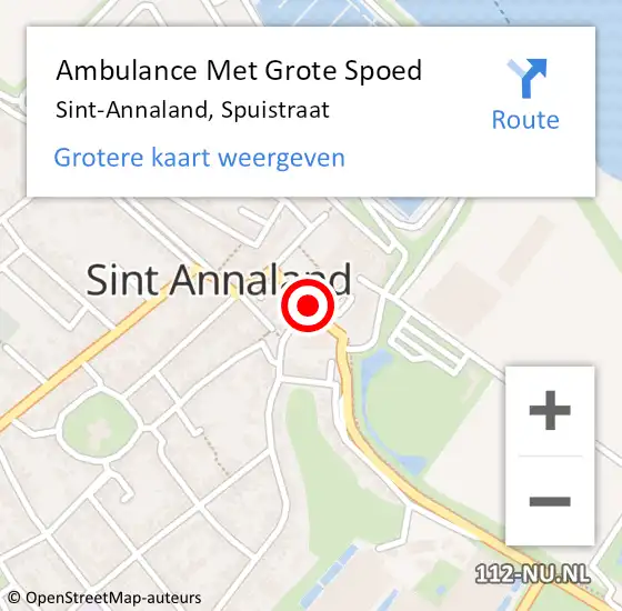 Locatie op kaart van de 112 melding: Ambulance Met Grote Spoed Naar Sint-Annaland, Spuistraat op 24 januari 2015 12:11