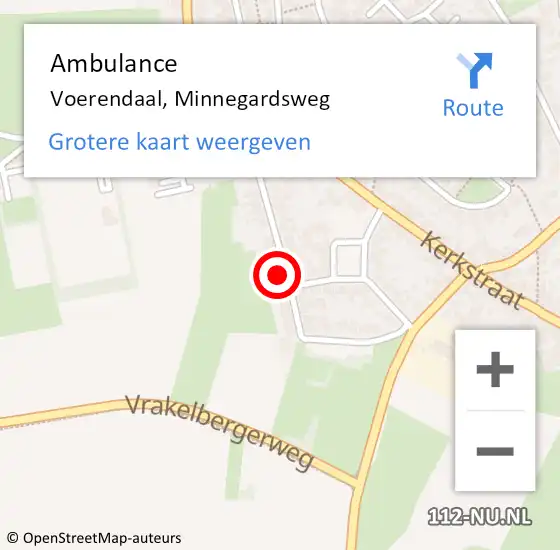 Locatie op kaart van de 112 melding: Ambulance Voerendaal, Minnegardsweg op 24 januari 2015 12:30