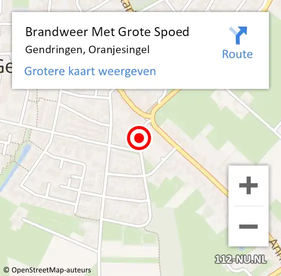 Locatie op kaart van de 112 melding: Brandweer Met Grote Spoed Naar Gendringen, Oranjesingel op 24 januari 2015 12:43