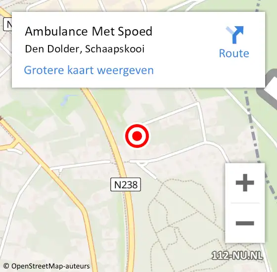 Locatie op kaart van de 112 melding: Ambulance Met Spoed Naar Den Dolder, Schaapskooi op 24 januari 2015 12:56