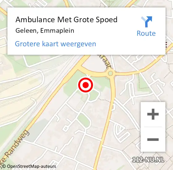 Locatie op kaart van de 112 melding: Ambulance Met Grote Spoed Naar Geleen, Emmaplein op 24 januari 2015 13:26