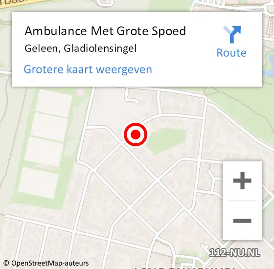 Locatie op kaart van de 112 melding: Ambulance Met Grote Spoed Naar Geleen, Gladiolensingel op 24 januari 2015 13:28