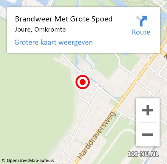 Locatie op kaart van de 112 melding: Brandweer Met Grote Spoed Naar Joure, Omkromte op 24 januari 2015 13:52