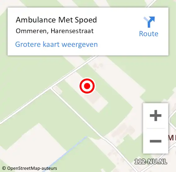 Locatie op kaart van de 112 melding: Ambulance Met Spoed Naar Ommeren, Harensestraat op 24 januari 2015 14:33