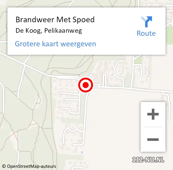 Locatie op kaart van de 112 melding: Brandweer Met Spoed Naar De Koog, Pelikaanweg op 24 januari 2015 16:28