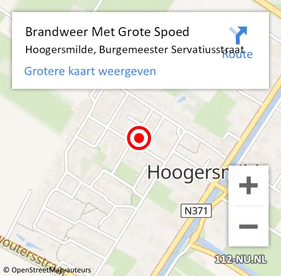 Locatie op kaart van de 112 melding: Brandweer Met Grote Spoed Naar Hoogersmilde, Burgemeester Servatiusstraat op 24 januari 2015 16:35