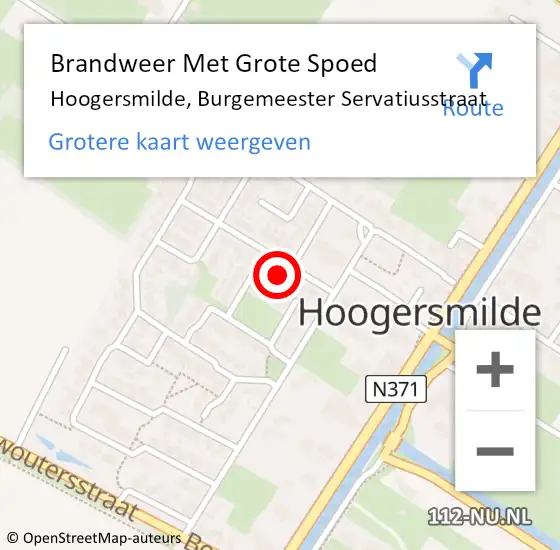 Locatie op kaart van de 112 melding: Brandweer Met Grote Spoed Naar Hoogersmilde, Burgemeester Servatiusstraat op 24 januari 2015 17:00