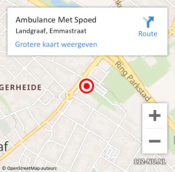 Locatie op kaart van de 112 melding: Ambulance Met Spoed Naar Landgraaf, Emmastraat op 24 januari 2015 17:31