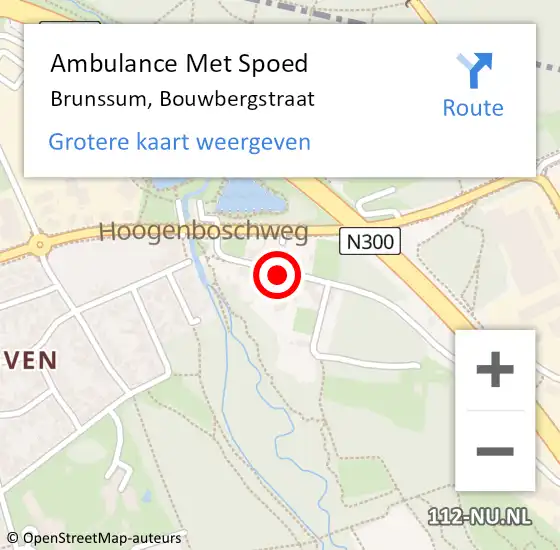 Locatie op kaart van de 112 melding: Ambulance Met Spoed Naar Brunssum, Bouwbergstraat op 24 januari 2015 17:48