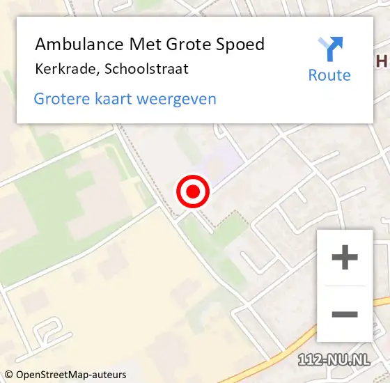 Locatie op kaart van de 112 melding: Ambulance Met Grote Spoed Naar Kerkrade, Schoolstraat op 24 januari 2015 18:25