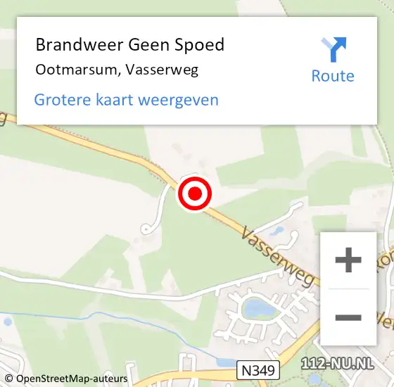 Locatie op kaart van de 112 melding: Brandweer Geen Spoed Naar Ootmarsum, Vasserweg op 28 oktober 2013 11:55