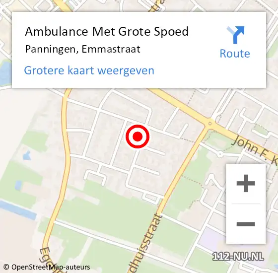 Locatie op kaart van de 112 melding: Ambulance Met Grote Spoed Naar Panningen, Emmastraat op 24 januari 2015 20:46