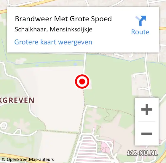 Locatie op kaart van de 112 melding: Brandweer Met Grote Spoed Naar Schalkhaar, Mensinksdijkje op 24 januari 2015 21:10