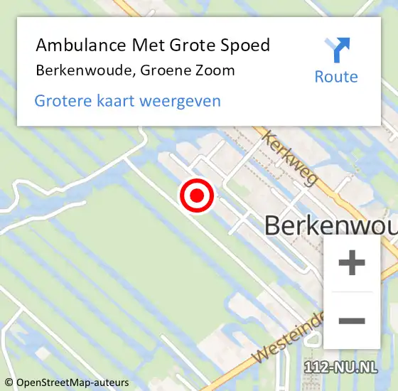 Locatie op kaart van de 112 melding: Ambulance Met Grote Spoed Naar Berkenwoude, Groene Zoom op 24 januari 2015 21:31