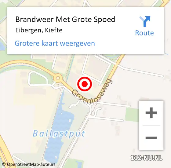 Locatie op kaart van de 112 melding: Brandweer Met Grote Spoed Naar Eibergen, Kiefte op 24 januari 2015 21:58