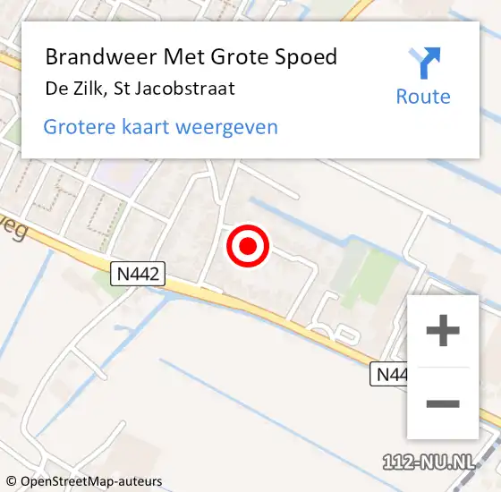 Locatie op kaart van de 112 melding: Brandweer Met Grote Spoed Naar De Zilk, St Jacobstraat op 24 januari 2015 22:09