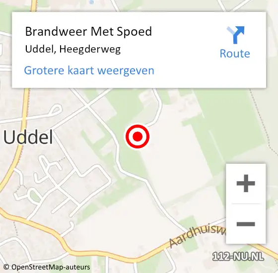 Locatie op kaart van de 112 melding: Brandweer Met Spoed Naar Uddel, Heegderweg op 28 oktober 2013 11:58