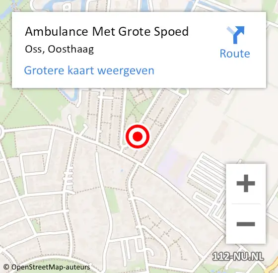 Locatie op kaart van de 112 melding: Ambulance Met Grote Spoed Naar Oss, Oosthaag op 24 januari 2015 23:04