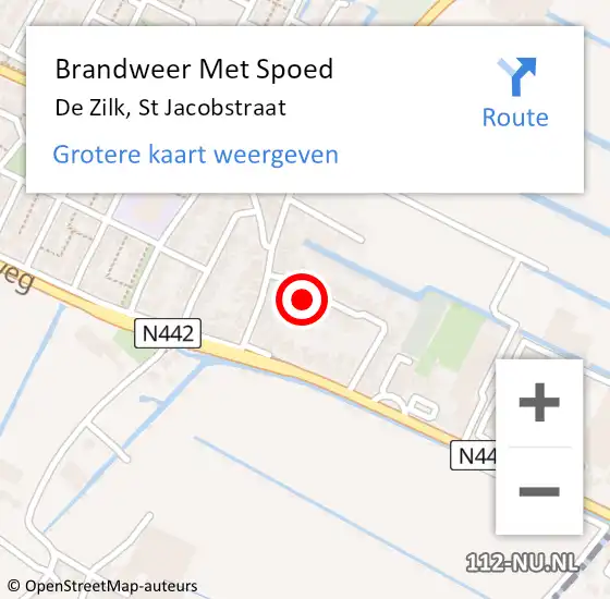 Locatie op kaart van de 112 melding: Brandweer Met Spoed Naar De Zilk, St Jacobstraat op 24 januari 2015 23:19