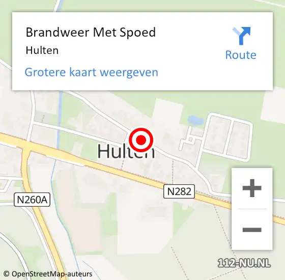 Locatie op kaart van de 112 melding: Brandweer Met Spoed Naar Hulten op 28 oktober 2013 12:01