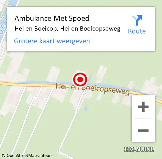 Locatie op kaart van de 112 melding: Ambulance Met Spoed Naar Hei en Boeicop, Hei en Boeicopseweg op 25 januari 2015 02:09