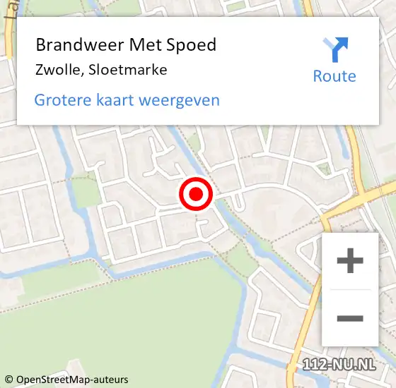 Locatie op kaart van de 112 melding: Brandweer Met Spoed Naar Zwolle, Sloetmarke op 28 oktober 2013 12:02