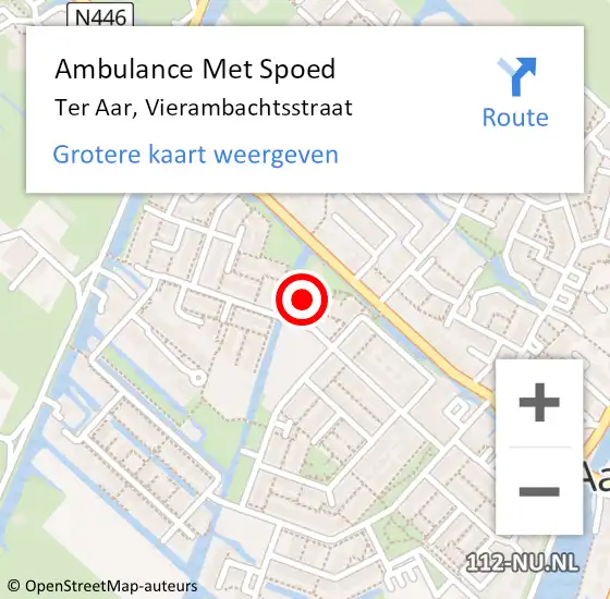 Locatie op kaart van de 112 melding: Ambulance Met Spoed Naar Ter Aar, Vierambachtsstraat op 25 januari 2015 05:50