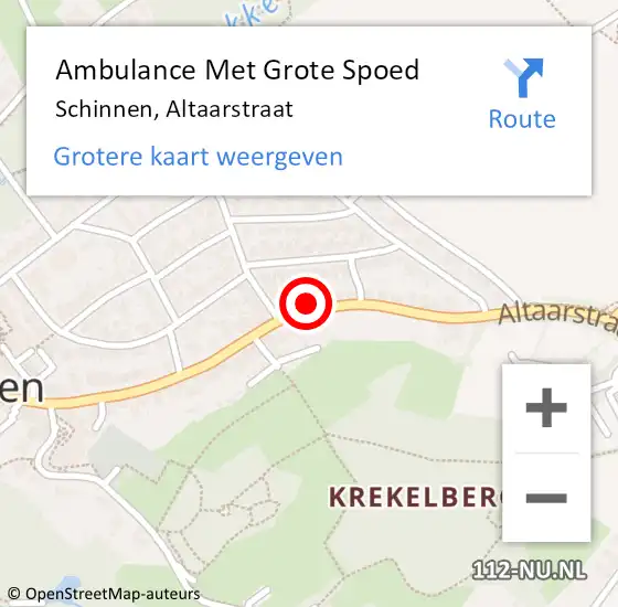 Locatie op kaart van de 112 melding: Ambulance Met Grote Spoed Naar Schinnen, Altaarstraat op 25 januari 2015 07:58