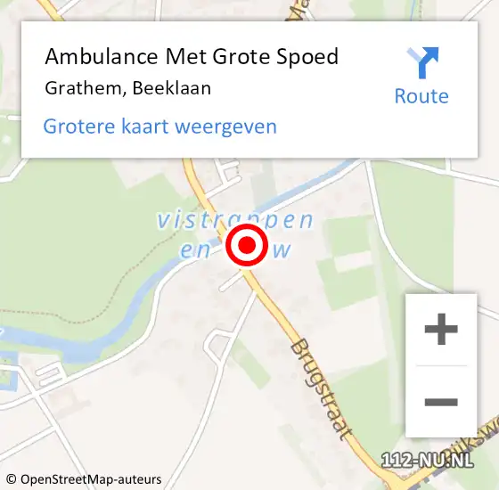 Locatie op kaart van de 112 melding: Ambulance Met Grote Spoed Naar Grathem, Beeklaan op 25 januari 2015 07:58