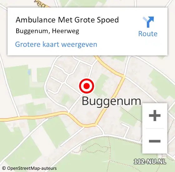 Locatie op kaart van de 112 melding: Ambulance Met Grote Spoed Naar Buggenum, Heerweg op 25 januari 2015 08:35