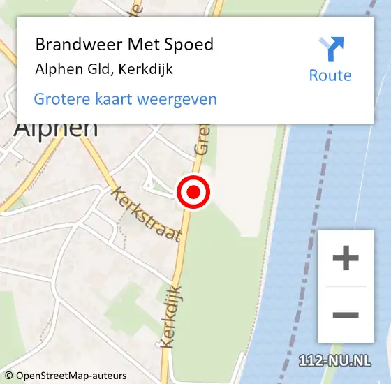 Locatie op kaart van de 112 melding: Brandweer Met Spoed Naar Alphen Gld, Kerkdijk op 28 oktober 2013 12:05