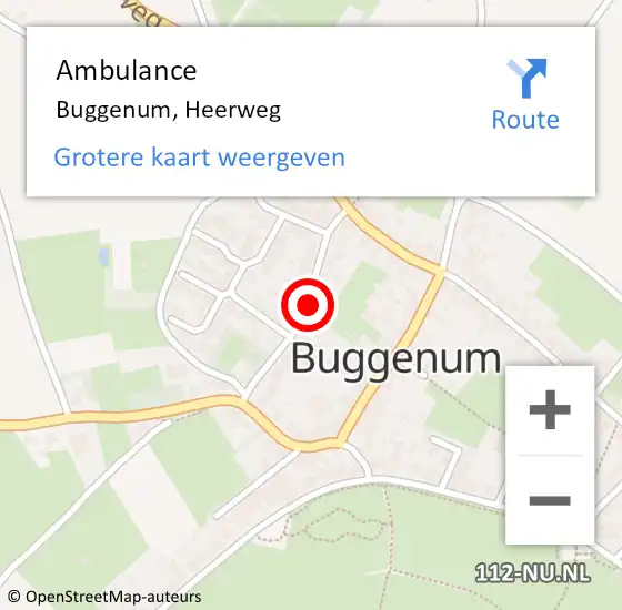 Locatie op kaart van de 112 melding: Ambulance Buggenum, Heerweg op 25 januari 2015 09:13