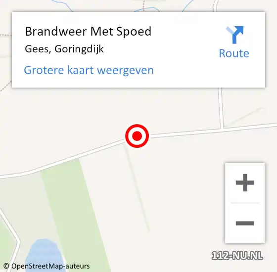 Locatie op kaart van de 112 melding: Brandweer Met Spoed Naar Gees, Goringdijk op 28 oktober 2013 12:05