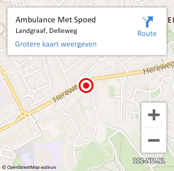 Locatie op kaart van de 112 melding: Ambulance Met Spoed Naar Landgraaf, Delleweg op 25 januari 2015 10:08