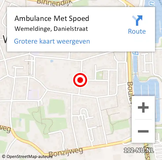 Locatie op kaart van de 112 melding: Ambulance Met Spoed Naar Wemeldinge, Danielstraat op 25 januari 2015 10:08