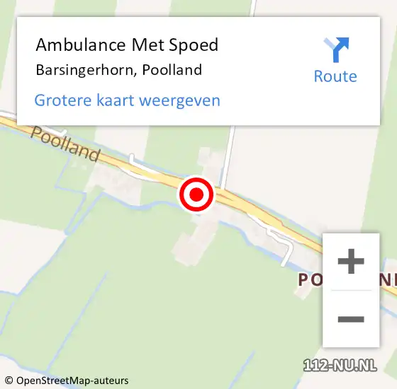 Locatie op kaart van de 112 melding: Ambulance Met Spoed Naar Barsingerhorn, Poolland op 25 januari 2015 10:20