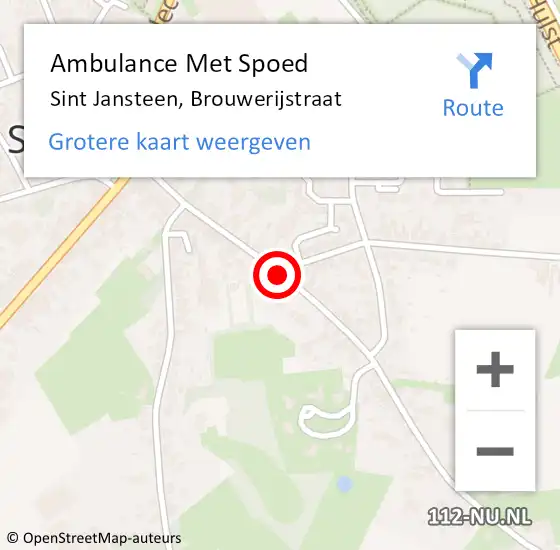 Locatie op kaart van de 112 melding: Ambulance Met Spoed Naar Sint Jansteen, Brouwerijstraat op 25 januari 2015 10:26