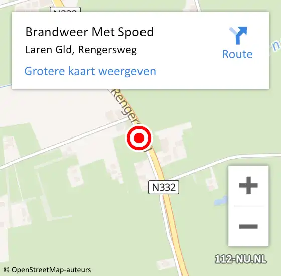 Locatie op kaart van de 112 melding: Brandweer Met Spoed Naar Laren Gld, Rengersweg op 28 oktober 2013 12:06