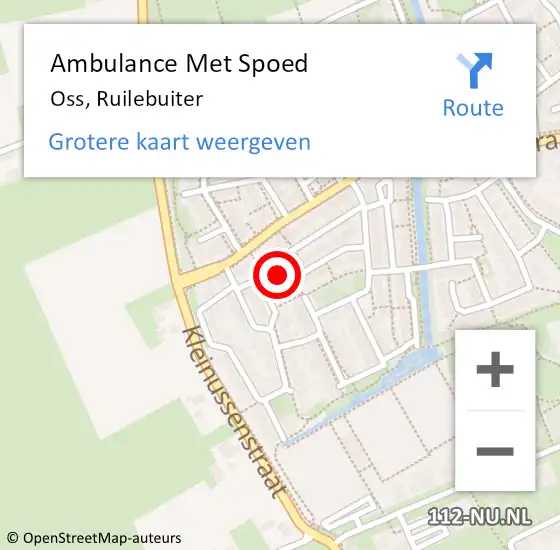 Locatie op kaart van de 112 melding: Ambulance Met Spoed Naar Oss, Ruilebuiter op 25 januari 2015 10:41