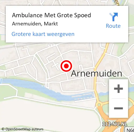 Locatie op kaart van de 112 melding: Ambulance Met Grote Spoed Naar Arnemuiden, Markt op 25 januari 2015 10:44