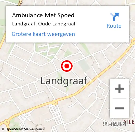 Locatie op kaart van de 112 melding: Ambulance Met Spoed Naar Landgraaf, Oude Landgraaf op 25 januari 2015 10:52