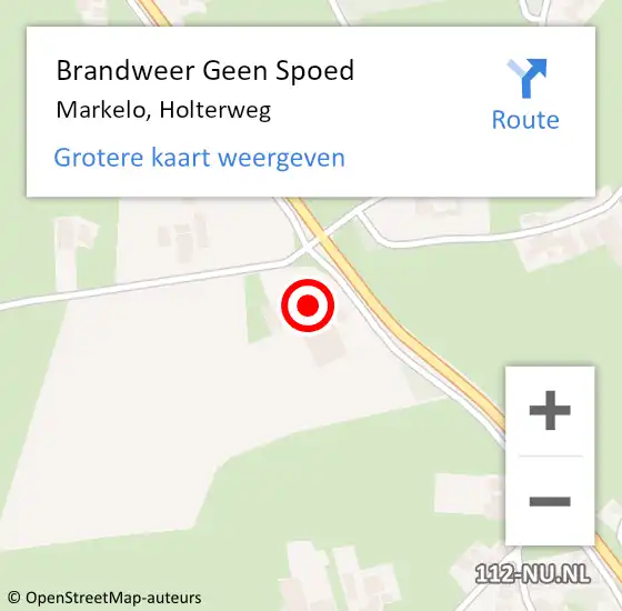 Locatie op kaart van de 112 melding: Brandweer Geen Spoed Naar Markelo, Holterweg op 28 oktober 2013 12:07