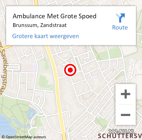 Locatie op kaart van de 112 melding: Ambulance Met Grote Spoed Naar Brunssum, Zandstraat op 25 januari 2015 11:23