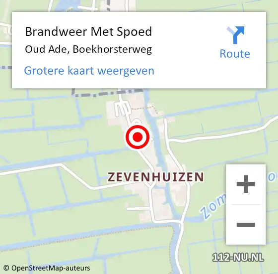 Locatie op kaart van de 112 melding: Brandweer Met Spoed Naar Oud Ade, Boekhorsterweg op 28 oktober 2013 12:07