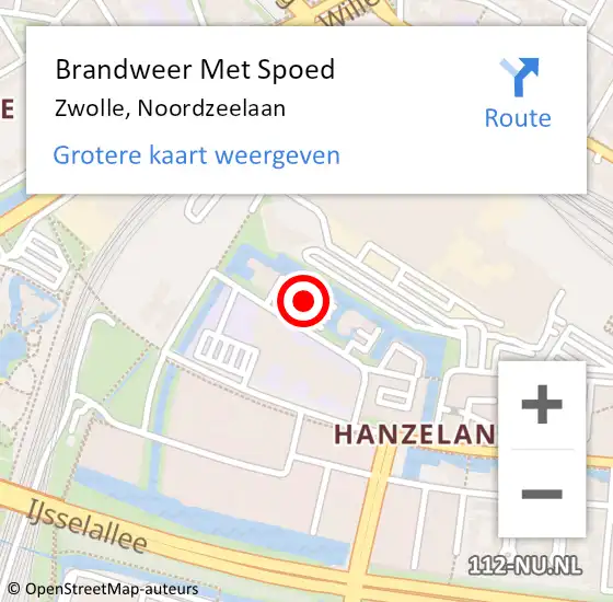 Locatie op kaart van de 112 melding: Brandweer Met Spoed Naar Zwolle, Noordzeelaan op 28 oktober 2013 12:07