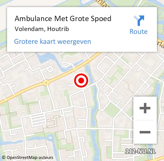 Locatie op kaart van de 112 melding: Ambulance Met Grote Spoed Naar Volendam, Houtrib op 28 oktober 2013 12:07